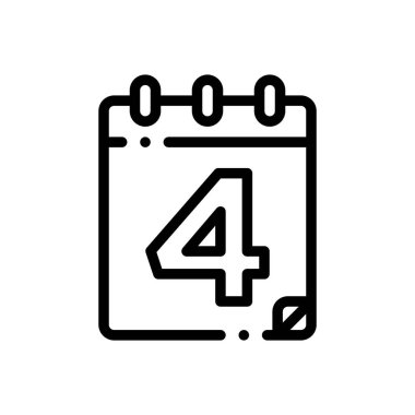 4 Temmuz ikonu. Beyaz Arkaplanda İnce Doğrusal Tasarım