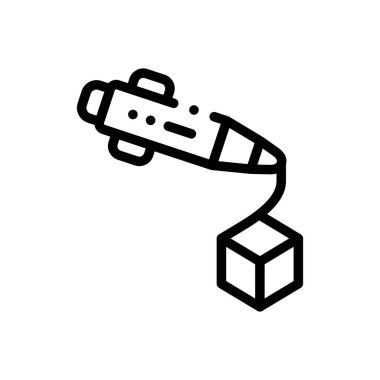 3D kalem simgesi. Beyaz Arkaplanda İnce Doğrusal Tasarım