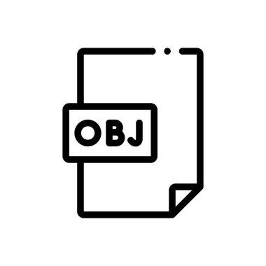 3D dosya simgesi. Beyaz Arkaplanda İnce Doğrusal Tasarım