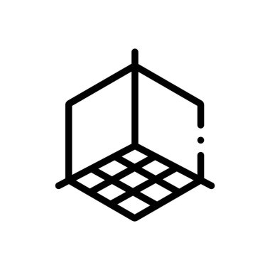 3D simge. Beyaz Arkaplanda İnce Doğrusal Tasarım