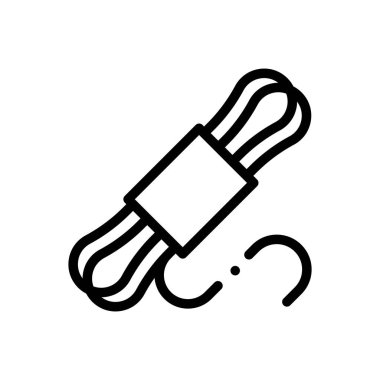 yün yumağı ikonu. Beyaz Arkaplanda İnce Doğrusal Tasarım