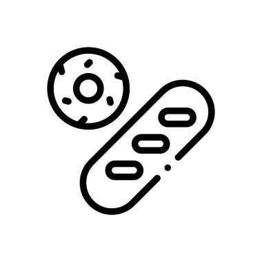 Fırın ikonu. Beyaz Arkaplanda İnce Doğrusal Tasarım