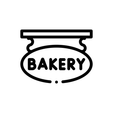 Fırın ikonu. Beyaz Arkaplanda İnce Doğrusal Tasarım