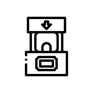 Lunapark ikonu. Beyaz Arkaplanda İnce Doğrusal Tasarım