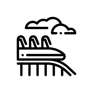 Lunapark ikonu. Beyaz Arkaplanda İnce Doğrusal Tasarım