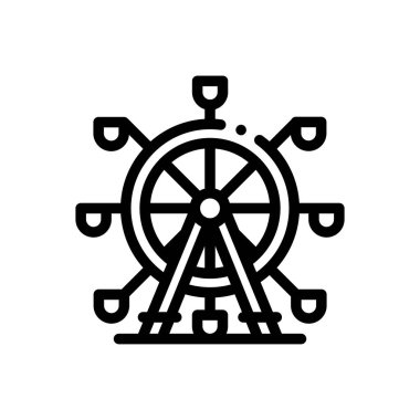 Lunapark ikonu. Beyaz Arkaplanda İnce Doğrusal Tasarım