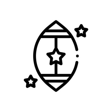 Amerikan futbol ikonu. Beyaz Arkaplanda İnce Doğrusal Tasarım