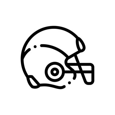 Amerikan futbol ikonu. Beyaz Arkaplanda İnce Doğrusal Tasarım