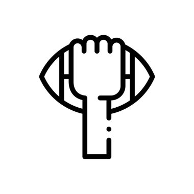 Amerikan futbol ikonu. Beyaz Arkaplanda İnce Doğrusal Tasarım