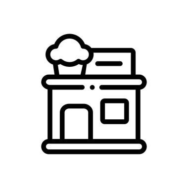 Fırın ikonu. Beyaz Arkaplanda İnce Doğrusal Tasarım