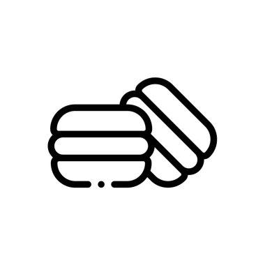 Fırın ikonu. Beyaz Arkaplanda İnce Doğrusal Tasarım