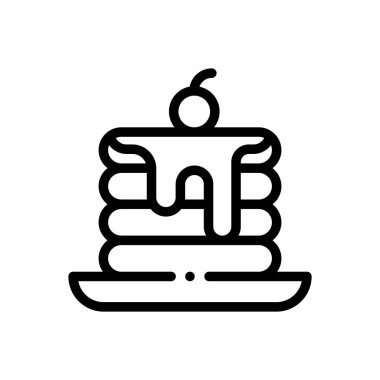 Fırıncı simgesi. Beyaz Arkaplanda İnce Doğrusal Tasarım