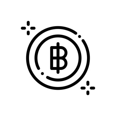 Baht ikonu. Beyaz Arkaplanda İnce Doğrusal Tasarım