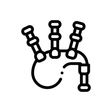 Gayda ikonu. Beyaz Arkaplanda İnce Doğrusal Tasarım