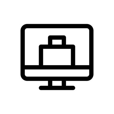 Yük ikonu. Beyaz Arkaplanda İnce Doğrusal Tasarım