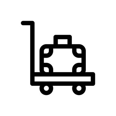 Yük ikonu. Beyaz Arkaplanda İnce Doğrusal Tasarım