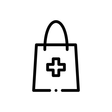 torba simgesi. Beyaz Arkaplanda İnce Doğrusal Tasarım