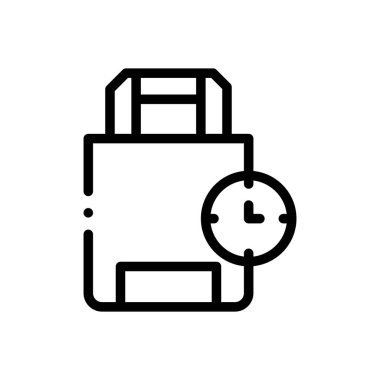 torba simgesi. Beyaz Arkaplanda İnce Doğrusal Tasarım