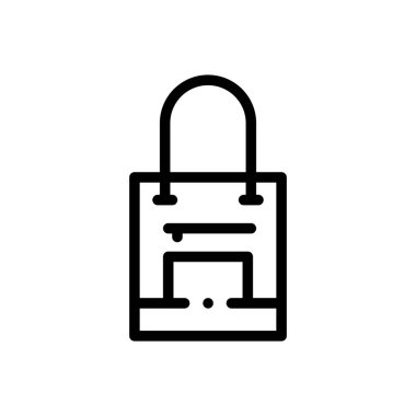 torba simgesi. Beyaz Arkaplanda İnce Doğrusal Tasarım