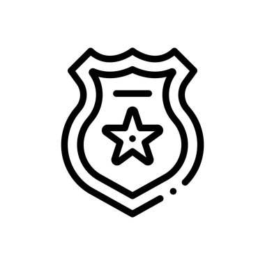 Rozet simgesi. Beyaz Arkaplanda İnce Doğrusal Tasarım