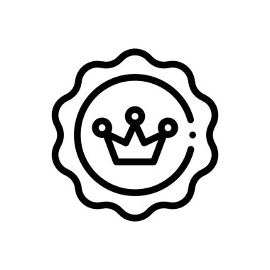 Rozet simgesi. Beyaz Arkaplanda İnce Doğrusal Tasarım