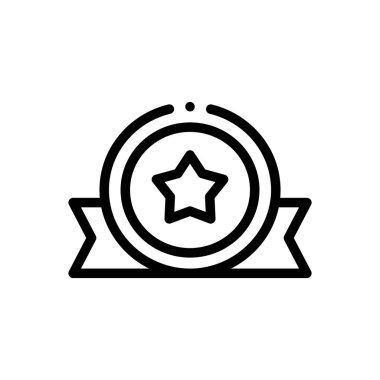 Rozet simgesi. Beyaz Arkaplanda İnce Doğrusal Tasarım