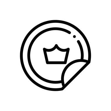 Rozet simgesi. Beyaz Arkaplanda İnce Doğrusal Tasarım