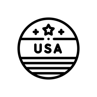 Rozet simgesi. Beyaz Arkaplanda İnce Doğrusal Tasarım