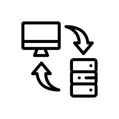 yedekleme simgesi. Beyaz Arkaplanda İnce Doğrusal Tasarım