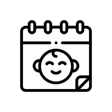 Bebek partisi ikonu. Beyaz Arkaplanda İnce Doğrusal Tasarım