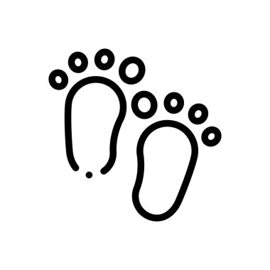 Bebek ayağı ikonu. Beyaz Arkaplanda İnce Doğrusal Tasarım