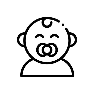 Bebek oğlan ikonu. Beyaz Arkaplanda İnce Doğrusal Tasarım