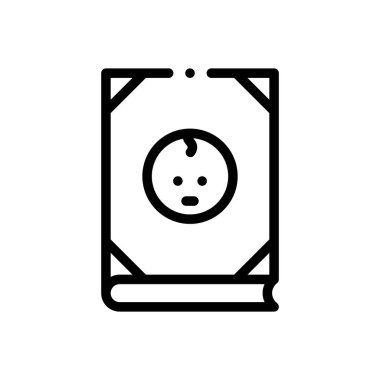 Bebek kitabı ikonu. Beyaz Arkaplanda İnce Doğrusal Tasarım