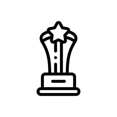 Ödül ikonu. Beyaz Arkaplanda İnce Doğrusal Tasarım