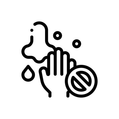 Simgeden uzak dur. Beyaz Arkaplanda İnce Doğrusal Tasarım