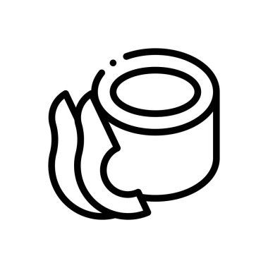 Avokado ikonu. Beyaz Arkaplanda İnce Doğrusal Tasarım