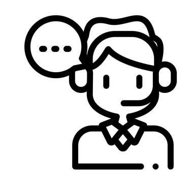 Avatar simgesi. Beyaz Arkaplanda İnce Doğrusal Tasarım