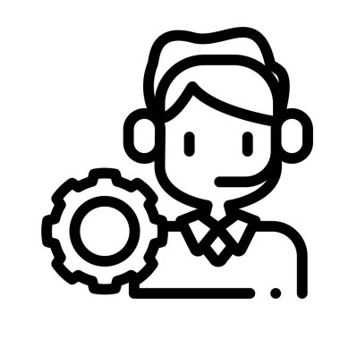 Avatar simgesi. Beyaz Arkaplanda İnce Doğrusal Tasarım