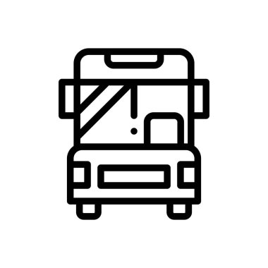 otomobil simgesi. Beyaz Arkaplanda İnce Doğrusal Tasarım