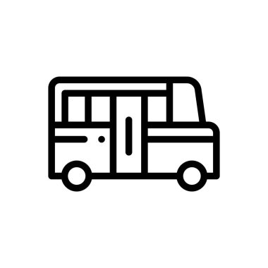 otomobil simgesi. Beyaz Arkaplanda İnce Doğrusal Tasarım