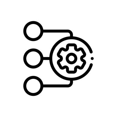 otomasyon simgesi. Beyaz Arkaplanda İnce Doğrusal Tasarım