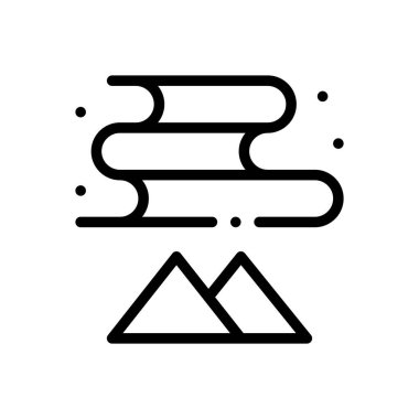 Aurora Borealis ikonu. Beyaz Arkaplanda İnce Doğrusal Tasarım