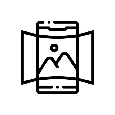 Artırılmış gerçeklik simgesi. Beyaz Arkaplanda İnce Doğrusal Tasarım