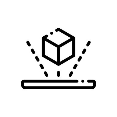 Artırılmış gerçeklik simgesi. Beyaz Arkaplanda İnce Doğrusal Tasarım