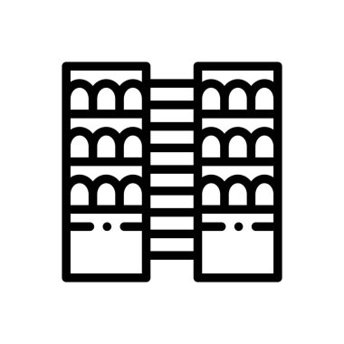 Oditoryum ikonu. Beyaz Arkaplanda İnce Doğrusal Tasarım