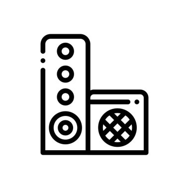 ses simgesi. Beyaz Arkaplanda İnce Doğrusal Tasarım