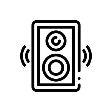 ses simgesi. Beyaz Arkaplanda İnce Doğrusal Tasarım