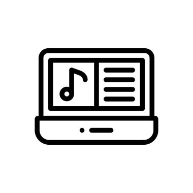 ses çalma listesi simgesi. Beyaz Arkaplanda İnce Doğrusal Tasarım