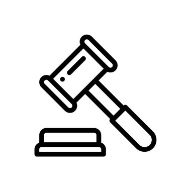 Müzayede ikonu. Beyaz Arkaplanda İnce Doğrusal Tasarım