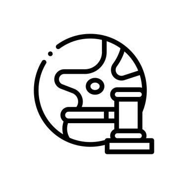 Müzayede ikonu. Beyaz Arkaplanda İnce Doğrusal Tasarım